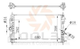 COOL3R 105511088 - RAD. OPEL ASTRA J (09-) / CHEVROLET CRUZE (J300) 09-14